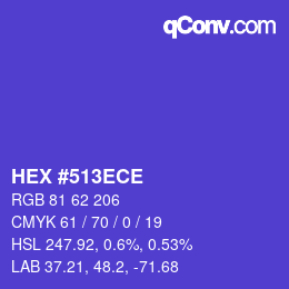 Color code: HEX #513ECE | qconv.com