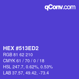 カラーコード: HEX #513ED2 | qconv.com