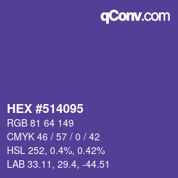 Color code: HEX #514095 | qconv.com