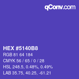 カラーコード: HEX #5140B8 | qconv.com