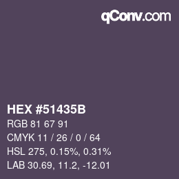 Farbcode: HEX #51435B | qconv.com