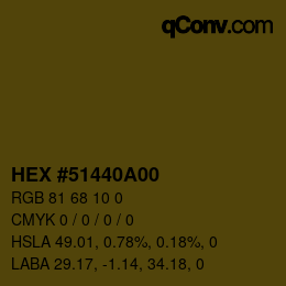 Farbcode: HEX #51440A00 | qconv.com