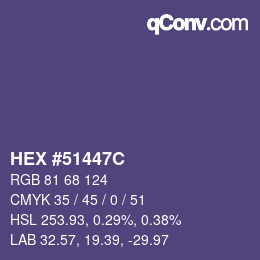カラーコード: HEX #51447C | qconv.com