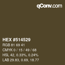 Color code: HEX #514529 | qconv.com