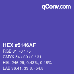 Farbcode: HEX #5146AF | qconv.com