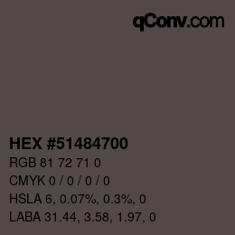 Color code: HEX #51484700 | qconv.com