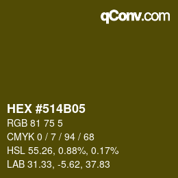 颜色代码: HEX #514B05 | qconv.com