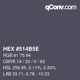 Farbcode: HEX #514B5E | qconv.com