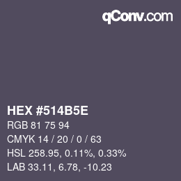 Color code: HEX #514B5E | qconv.com