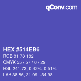 Color code: HEX #514EB6 | qconv.com