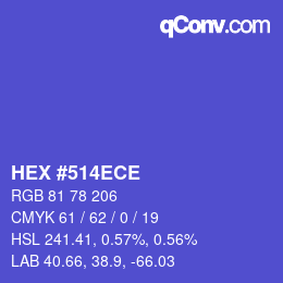 Color code: HEX #514ECE | qconv.com