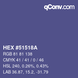 Color code: HEX #51518A | qconv.com