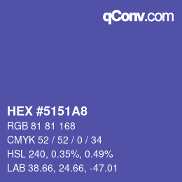 Color code: HEX #5151A8 | qconv.com