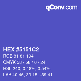 Color code: HEX #5151C2 | qconv.com