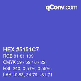 Color code: HEX #5151C7 | qconv.com