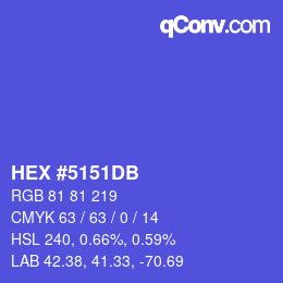 カラーコード: HEX #5151DB | qconv.com