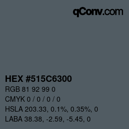 颜色代码: HEX #515C6300 | qconv.com