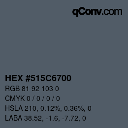 Código de color: HEX #515C6700 | qconv.com