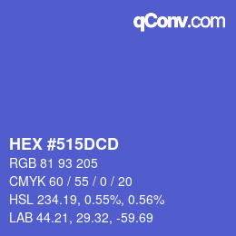 颜色代码: HEX #515DCD | qconv.com