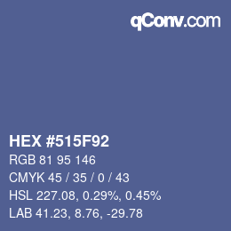 Color code: HEX #515F92 | qconv.com