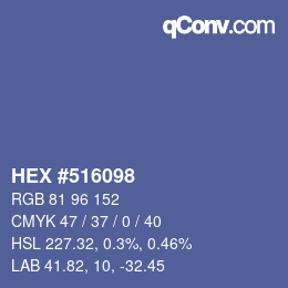 Color code: HEX #516098 | qconv.com
