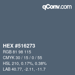 Color code: HEX #516273 | qconv.com