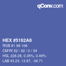 Color code: HEX #5162A8 | qconv.com