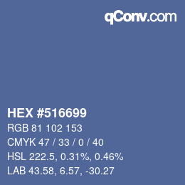 Color code: HEX #516699 | qconv.com