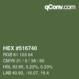 Color code: HEX #516740 | qconv.com