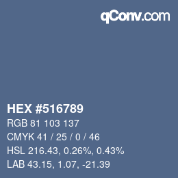 Color code: HEX #516789 | qconv.com