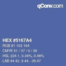 颜色代码: HEX #5167A4 | qconv.com
