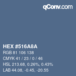 カラーコード: HEX #516A8A | qconv.com