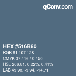 颜色代码: HEX #516B80 | qconv.com