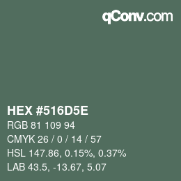 Color code: HEX #516D5E | qconv.com