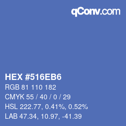 カラーコード: HEX #516EB6 | qconv.com