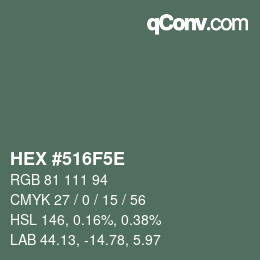 Color code: HEX #516F5E | qconv.com