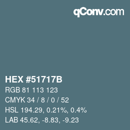 Color code: HEX #51717B | qconv.com