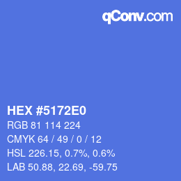 Farbcode: HEX #5172E0 | qconv.com