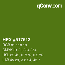 カラーコード: HEX #517613 | qconv.com