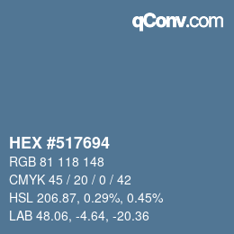 Color code: HEX #517694 | qconv.com