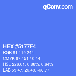 Farbcode: HEX #5177F4 | qconv.com