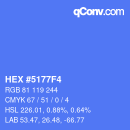 Farbcode: HEX #5177F4 | qconv.com