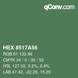 Color code: HEX #517A56 | qconv.com