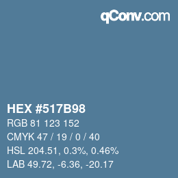Color code: HEX #517B98 | qconv.com