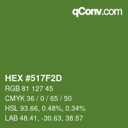 カラーコード: HEX #517F2D | qconv.com