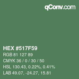 Color code: HEX #517F59 | qconv.com