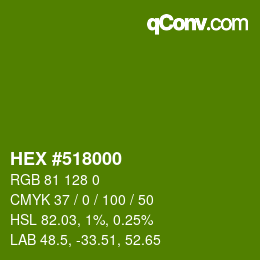 Código de color: HEX #518000 | qconv.com