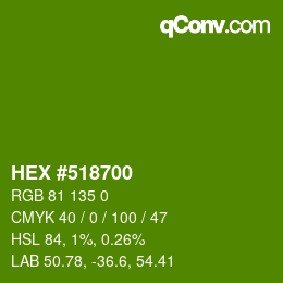 Color code: HEX #518700 | qconv.com