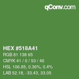 Color code: HEX #518A41 | qconv.com