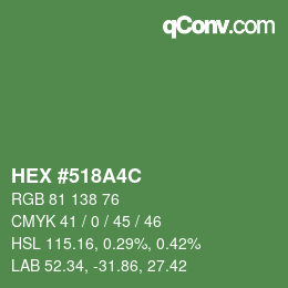 Color code: HEX #518A4C | qconv.com
